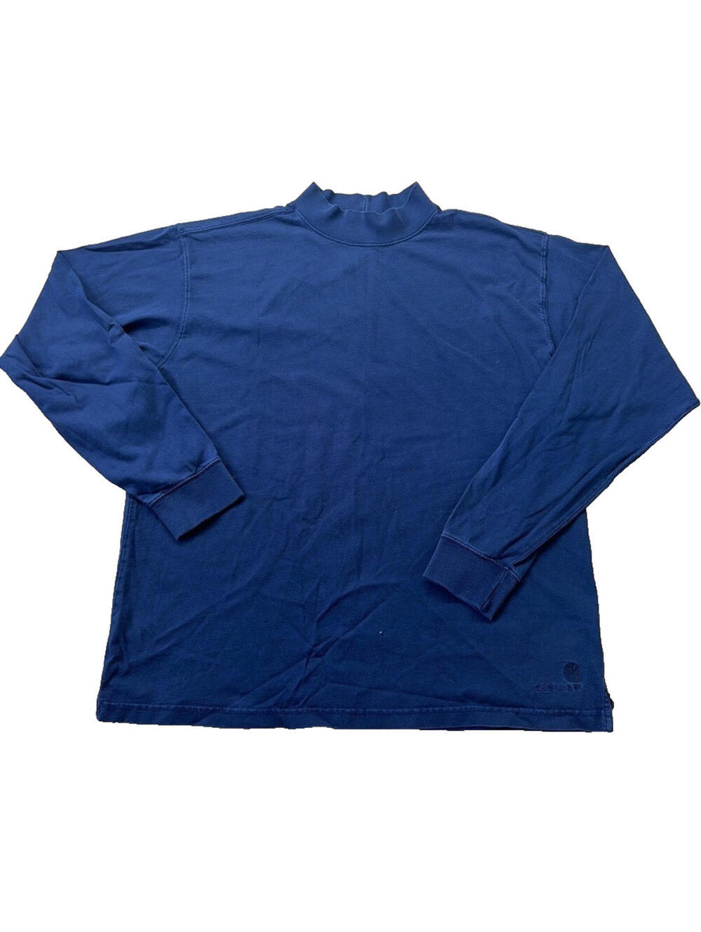 Y2K Carhartt Mens XL Navy Blue Mock Neck Long Sleeve K203NVY - Picture 1 of 7